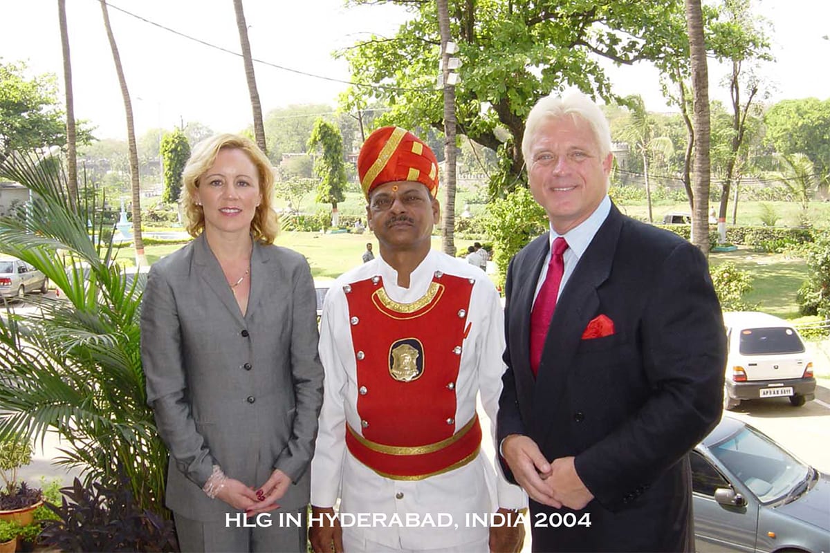 Paul Hulsey and Cherie Durand in Chambers of the High Court of Andhra Pradesh, India after making the presentation, “The American System of Justice - Corporate Liability at Home for Misconduct Abroad.”